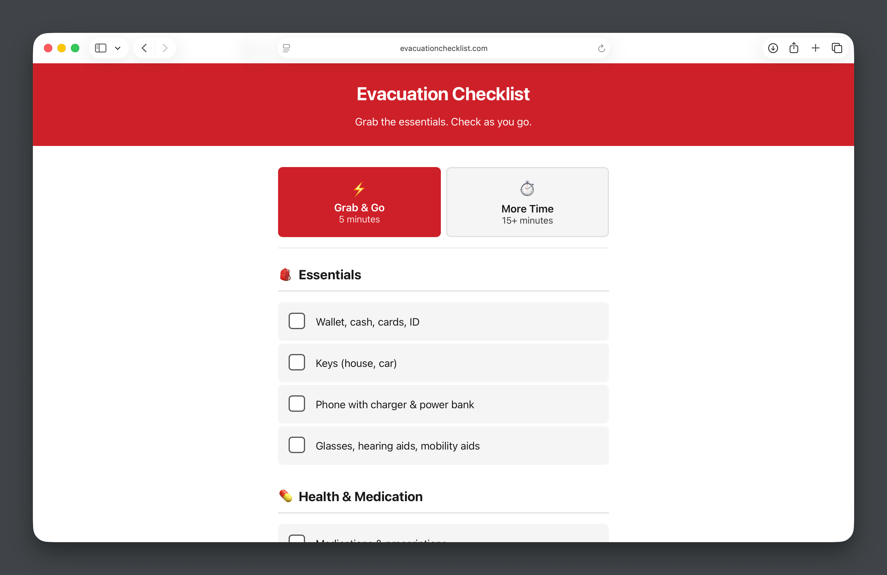 EvacuationChecklist.com